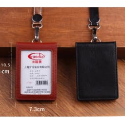 NEW Genuine Leather Badge Holder Business Work Card Neck Strap Lanyard ID Chest Card Name Tag Case Office Supplies