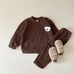 Infant Baby Boys Girl Clothes Newborn Autumn Long Sleeve Goose Bear Pattern Cotton Tops Casual Pants Toddler Clothing Outfit Set