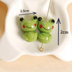 3d Glass Cartoon Cute Little Yellow Duck Frog Bracelet Bead Keychain Pendant Accessories