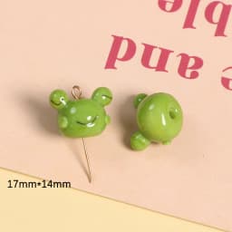 3d Glass Cartoon Cute Little Yellow Duck Frog Bracelet Bead Keychain Pendant Accessories