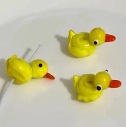 3d Glass Cartoon Cute Little Yellow Duck Frog Bracelet Bead Keychain Pendant Accessories