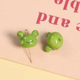 3d Glass Cartoon Cute Little Yellow Duck Frog Bracelet Bead Keychain Pendant Accessories