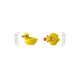 3d Glass Cartoon Cute Little Yellow Duck Frog Bracelet Bead Keychain Pendant Accessories