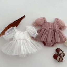 Summer Baby Romper Set Lace Polka Dots Toddler Princess Dress Infant Girls Bodysuit Baby Onesies 0-24 Months