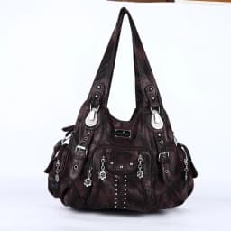 Women Handbags Black Vintage Shoulder Bags Fashion PU Handbag Angel Kiss Female Satchel Big-capacity Shoulder Purse Bag Feminina