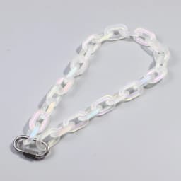 FishSheep Trendy Colorful Acrylic Chain Lock Pendant Necklaces for Men Women Resin Long Link Buckle Necklace Male Jewelry Gifts