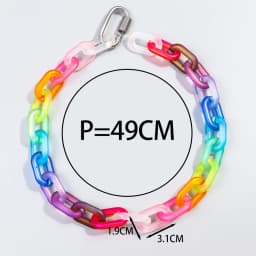 FishSheep Trendy Colorful Acrylic Chain Lock Pendant Necklaces for Men Women Resin Long Link Buckle Necklace Male Jewelry Gifts