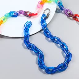 FishSheep Trendy Colorful Acrylic Chain Lock Pendant Necklaces for Men Women Resin Long Link Buckle Necklace Male Jewelry Gifts