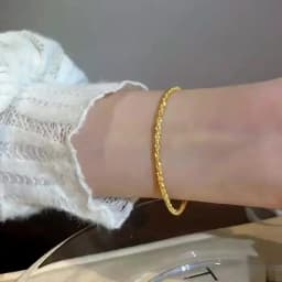 SOMILIA S925 Sterling Silver Bracelet 18K Gold Plated Sparkling Glitter Bracelet Real Money Hand Jewelry Lady Strap Holiday Gift