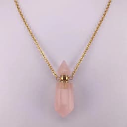 Natural Stone Faceted Prism Perfume Bottle Pendants Necklace Cut Hexagon Points Crystal Essential Oil Diffuser Vial Charms