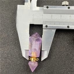 Natural Stone Faceted Prism Perfume Bottle Pendants Necklace Cut Hexagon Points Crystal Essential Oil Diffuser Vial Charms