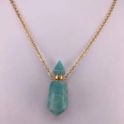 Natural Stone Faceted Prism Perfume Bottle Pendants Necklace Cut Hexagon Points Crystal Essential Oil Diffuser Vial Charms