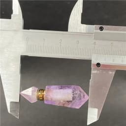 Natural Stone Faceted Prism Perfume Bottle Pendants Necklace Cut Hexagon Points Crystal Essential Oil Diffuser Vial Charms