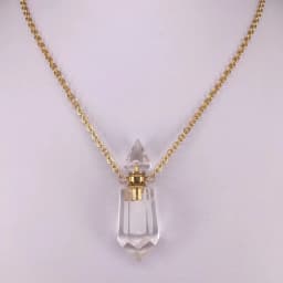 Natural Stone Faceted Prism Perfume Bottle Pendants Necklace Cut Hexagon Points Crystal Essential Oil Diffuser Vial Charms