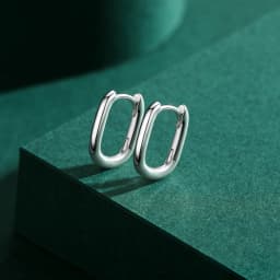 Modian Minimalist Oval Charm Hoop Earrings For Women Authentic 925 Sterling Silver Simple Wedding Engagement Fine Jewelry Gifts