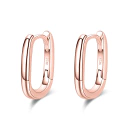 Modian Minimalist Oval Charm Hoop Earrings For Women Authentic 925 Sterling Silver Simple Wedding Engagement Fine Jewelry Gifts