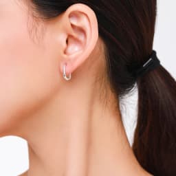 Modian Minimalist Oval Charm Hoop Earrings For Women Authentic 925 Sterling Silver Simple Wedding Engagement Fine Jewelry Gifts