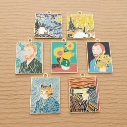 10pcs Enamel Abstract Painting Charm for Jewelry Making Earring Pendant Necklace Accessories Diy Supplies Zinc Alloy Gold Plated