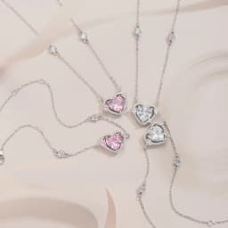 New 925 Sterling Silver Luxury Zircon Sweet Heart Pendant Necklaces For Women Designer Jewelry Gift Female Jewelry Free Shipping