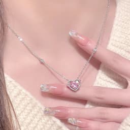 New 925 Sterling Silver Luxury Zircon Sweet Heart Pendant Necklaces For Women Designer Jewelry Gift Female Jewelry Free Shipping