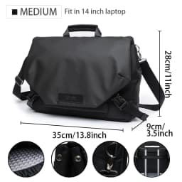 MATE ELAN Waterproof Business Men's Messenger Bag, Multi-functional Laptop Case, Casual Large Capacity Crossbody Bag for Men