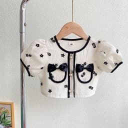 Girls Clothing Set 2023 New Summer Short Sleeve Shirt Top & Floral Skirt 2PCS Children Clothing Kids Clothes Sets 2 to 8 Years