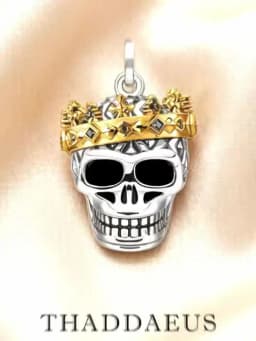 Pendant Skull Crown,Fine Jewelry Europe Vintage Accessorie 925 Sterling Silver Rebel Gift For Woman Men
