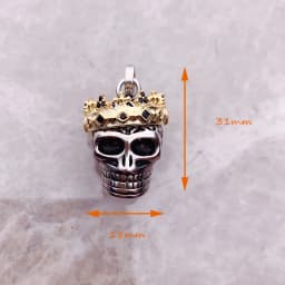 Pendant Skull Crown,Fine Jewelry Europe Vintage Accessorie 925 Sterling Silver Rebel Gift For Woman Men
