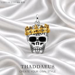 Pendant Skull Crown,Fine Jewelry Europe Vintage Accessorie 925 Sterling Silver Rebel Gift For Woman Men
