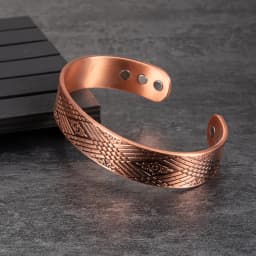 Vinterly Magnetic Pure Copper Bracelet for Men Adjustable Open Cuff Bangles Male Vintage 15mm Wide Jewelry Resizable Energy