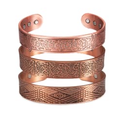 Vinterly Magnetic Pure Copper Bracelet for Men Adjustable Open Cuff Bangles Male Vintage 15mm Wide Jewelry Resizable Energy
