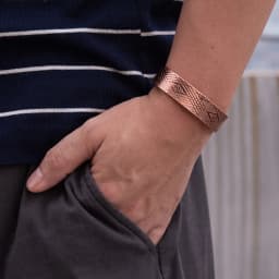 Vinterly Magnetic Pure Copper Bracelet for Men Adjustable Open Cuff Bangles Male Vintage 15mm Wide Jewelry Resizable Energy