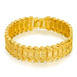 24K Gold Bracelet Electroplated Gold Jewelry 2 Men's Wide Bracelet Bracelet 21CM