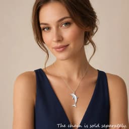 Cheerful Dolphin With Blue Stones Pendant Brand 925 Sterling Silver Jewelry 2023 Accessorie Good Luck Gift For Woman