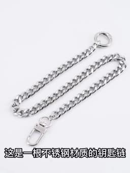 QOONG 40cm Key Chains Hip Hop Rock Punk Street Keyring 304 Stainless Steel Wallet Belt Chain Hipster Anti-lost Keychain Men Y101