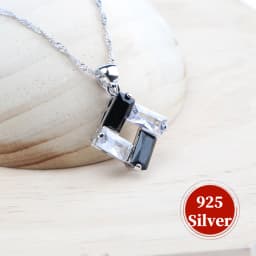 Wedding 925 Silver Jewelry Sets Bridal Black White Zircon Earrings Rings Pendant Necklace Stone Bracelets Set For Women