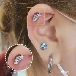 G23 Titanium Ear Studs 5 Oblong CZ Blaze Curve Top Threaded Labret PIERC Lip Stud Ear Cartilage Tragus Helix Piercing Jewelry