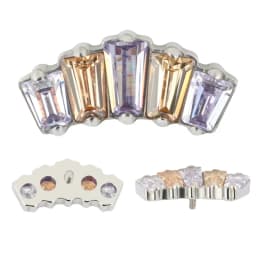 G23 Titanium Ear Studs 5 Oblong CZ Blaze Curve Top Threaded Labret PIERC Lip Stud Ear Cartilage Tragus Helix Piercing Jewelry