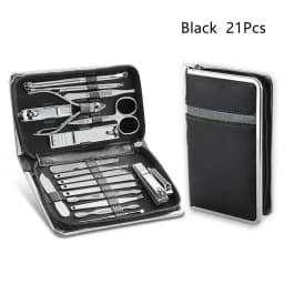 11-26 Pcs Manicure Set Stainless Steel Nail Clippers Cuticle Nipper Pedicure Care Tool Dead Skin Scissor Cleaning Grooming Kit