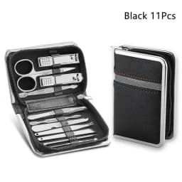 11-26 Pcs Manicure Set Stainless Steel Nail Clippers Cuticle Nipper Pedicure Care Tool Dead Skin Scissor Cleaning Grooming Kit