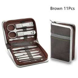 11-26 Pcs Manicure Set Stainless Steel Nail Clippers Cuticle Nipper Pedicure Care Tool Dead Skin Scissor Cleaning Grooming Kit