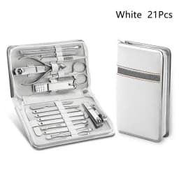 11-26 Pcs Manicure Set Stainless Steel Nail Clippers Cuticle Nipper Pedicure Care Tool Dead Skin Scissor Cleaning Grooming Kit