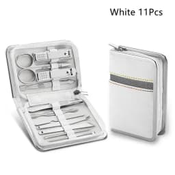11-26 Pcs Manicure Set Stainless Steel Nail Clippers Cuticle Nipper Pedicure Care Tool Dead Skin Scissor Cleaning Grooming Kit