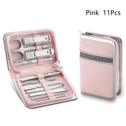 11-26 Pcs Manicure Set Stainless Steel Nail Clippers Cuticle Nipper Pedicure Care Tool Dead Skin Scissor Cleaning Grooming Kit