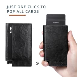 Slim RFID Card Holder Wallet - Men Women Business ID Card Case Leather Money Clip Purse Thin Bank Card Storage