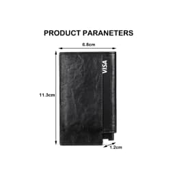 Slim RFID Card Holder Wallet - Men Women Business ID Card Case Leather Money Clip Purse Thin Bank Card Storage