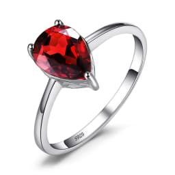 JewelryPalace Genuine Garnet Amethyst Citrine Peridot Blue Topaz 925 Sterling Silver Rings for Women Colorful Gemstone Jewelry