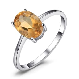 JewelryPalace Genuine Garnet Amethyst Citrine Peridot Blue Topaz 925 Sterling Silver Rings for Women Colorful Gemstone Jewelry