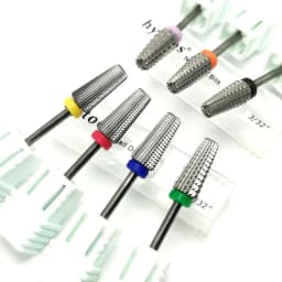 HYTOOS 5 in 1 Carbide Bit 3/32 Two-Way Tapered Nail Drill Bits   Straight Cut Milling Cutter For Manicure Nails Accessories