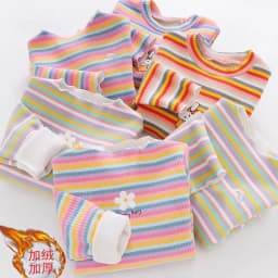 Children's T-Shirts Color Stripe Flower Printing Kids Clothes for 2 To 6 Years Girls Tshirts Boutique Outfits for Girls